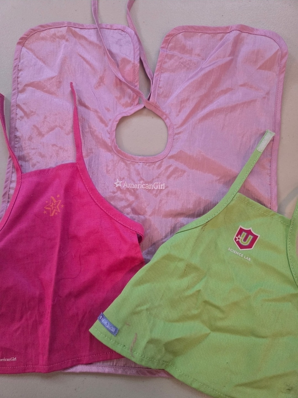 American Girl Doll Bundle with Science Apron, Stylist Apron, & Cooking Apron